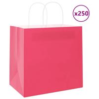 VidaXL Papieren zakken 250 st met hengsels 54x15x49 cm roze