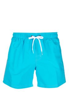 Sundek short de bain rayé à patch logo - Bleu