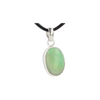 Chrysopraas Hanger in Zilver (Ovaal)