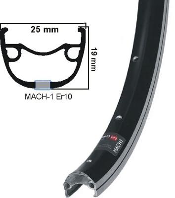 Mach1 velg 28 inch 36 gaats zwart geslepen zijkant