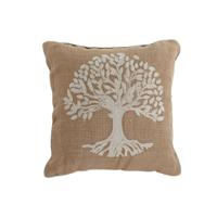 Kussen Home ESPRIT Wit Bruin Boomstructuur Romantiek 45 x 15 x 45 cm (2 Stuks)