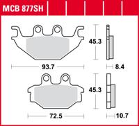 TRW Brake pad mcb 877 sh sintered metal
