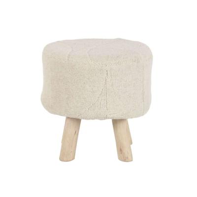 Voetensteun Home ESPRIT Beige Boho 40 x 40 x 40 cm