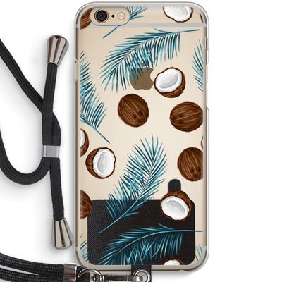 Kokosnoot roze: iPhone 6 / 6S Transparant Hoesje met koord