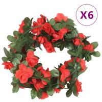 VidaXL Bloemenslingers 6 st 250 cm lente rood