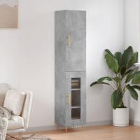 Hoge kast 34,5x34x180 cm bewerkt hout betongrijs