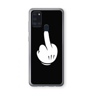 Middle finger black: Samsung Galaxy A21s Transparant Hoesje
