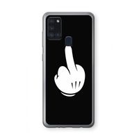 Middle finger black: Samsung Galaxy A21s Transparant Hoesje Middle finger black: Samsung Galaxy A21s Transparant Hoesje