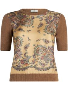 ETRO haut en maille à motif cachemire - Marron