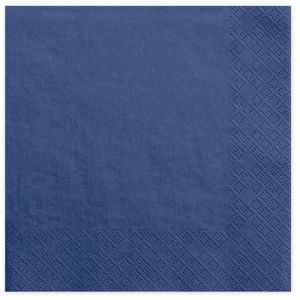 40x Papieren tafel servetten navy blauw 33 x 33 cm