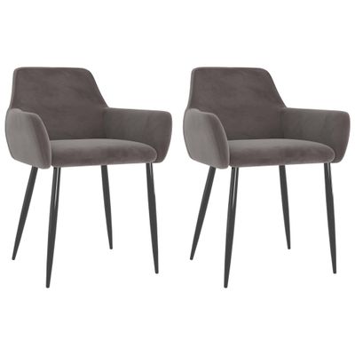VidaXL Eetkamerstoelen 2 st fluweel lichtgrijs VidaXL Eetkamerstoelen 2 st fluweel lichtgrijs