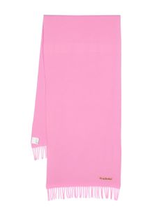 Acne Studios écharpe frangée à patch logo - Rose