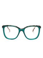 Carolina Herrera lunettes de vue carrées à bords contrastants - Vert