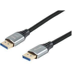 Equip 119282 DisplayPort kabel 2 m Zilver, Zwart