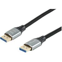 Equip 119282 DisplayPort kabel 2 m Zilver, Zwart