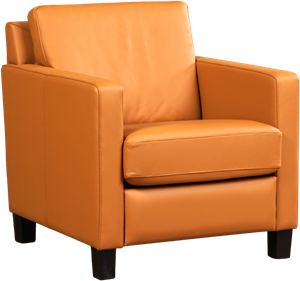 Lichtcognac leren landelijke fauteuil Smart - poot hout bruin - Toledo Leer Sabbia (lichtcognac leer)