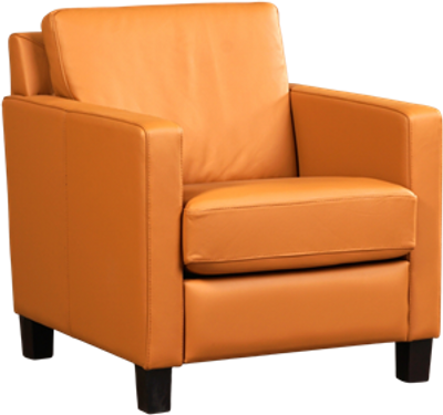 Lichtcognac leren landelijke fauteuil Smart - poot hout bruin - Toledo Leer Sabbia (lichtcognac leer)
