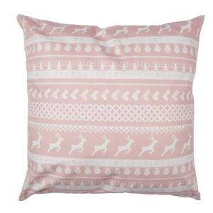 Clayre & Eef Kussenhoes 45x45 cm Roze Wit Polyester Sierkussenhoes