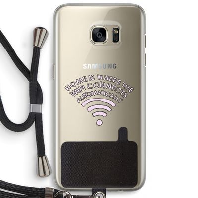 Home Is Where The Wifi Is: Samsung Galaxy S7 Edge Transparant Hoesje met koord