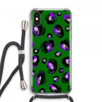 Green Cheetah: iPhone XS Max Transparant Hoesje met koord