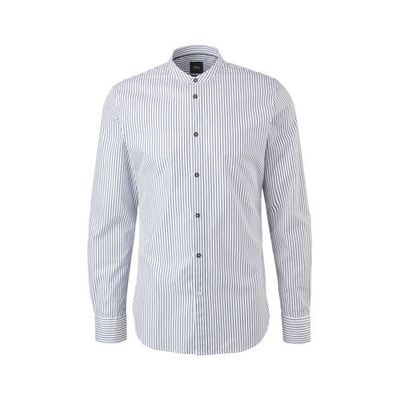 s.Oliver BLACK LABEL gestreept slim fit overhemd blauw