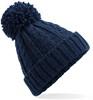 Beechfield CB480 Cable Knit Melange Beanie - Navy - One Size - thumbnail