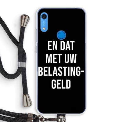 Belastinggeld - Zwart: Huawei Y6s Transparant Hoesje met koord