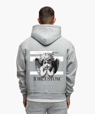 Jorcustom Fleece Angel 2.0 Oversized Hoodie Heren Grijs - Maat XS - Kleur: Grijs | Soccerfanshop
