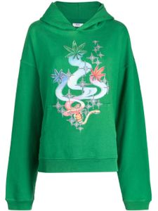 ERL hoodie en coton à logo imprimé - Vert