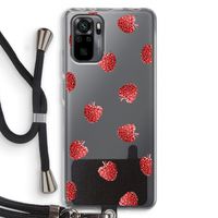 Framboosjes: Xiaomi Redmi Note 10 Pro Transparant Hoesje met koord