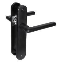 Impresso Redhill Deurkruk Met Ovaal Deurschild Blind Met Schroef Zwart - thumbnail