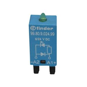 Finder Steekmodule Met LED, Met vrijloopdiode 99.80.9.024.99 Lichtkleur (naam): Groen Geschikt voor model: Finder 94.54.1, Finder 94.84.3, Finder 95.85.3,