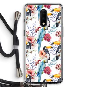 Bloemen tukan: OnePlus 7 Transparant Hoesje met koord