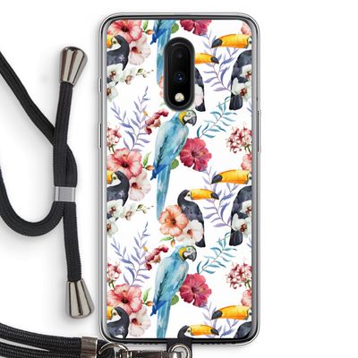 Bloemen tukan: OnePlus 7 Transparant Hoesje met koord