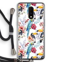 Bloemen tukan: OnePlus 7 Transparant Hoesje met koord