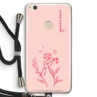 Giving Flowers: Huawei Ascend P8 Lite (2017) Transparant Hoesje met koord