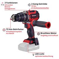 Einhell Professional Power X-Change TP-CD 18/70 Li-i BL - Solo Accu-klopboor/schroefmachine 2 snelheden