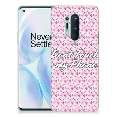 OnePlus 8 Pro Silicone-hoesje Flowers Pink DTMP OnePlus 8 Pro Silicone-hoesje Flowers Pink DTMP