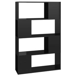 The Living Store Boekenkast Kamerverdeler - 80 x 24 x 124.5 cm - Hoogglans zwart