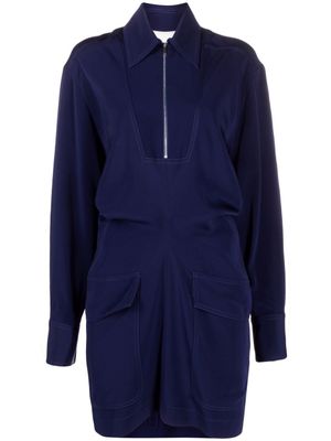 Victoria Beckham robe courte à poches à rabat - Bleu