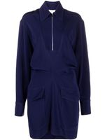 Victoria Beckham robe courte à poches à rabat - Bleu