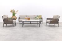 Sierra stoel-bank loungeset - Naturel/Grijs