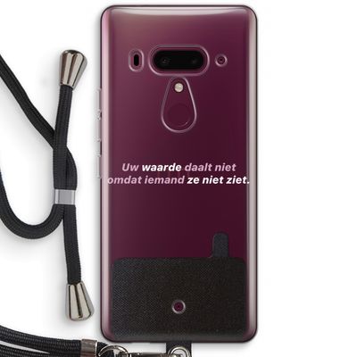 uw waarde daalt niet: HTC U12+ Transparant Hoesje met koord