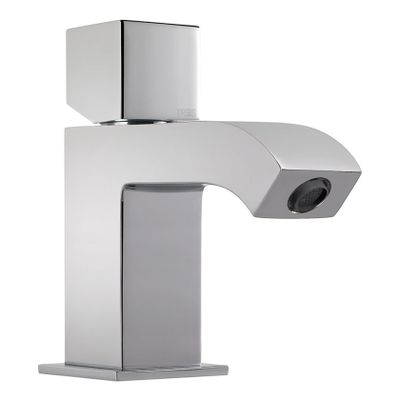 Wastafelkraan Tres Cuadro | Opbouw | Mengkraan | Standaard model | 1-knop | Vierkant | Chroom