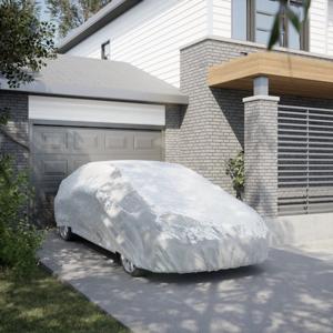 VidaXL Autohoes voor sedan met gespriemen xxl volledig zilverkleurig