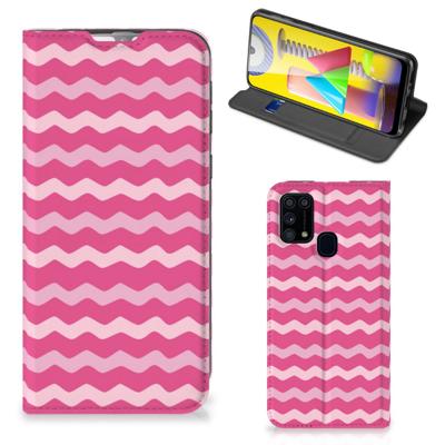 Samsung Galaxy M31 | Hoesje met Magneet | Waves Pink