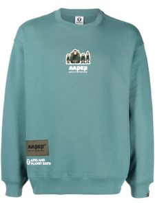 AAPE BY *A BATHING APE® sweat à logo imprimé - Vert