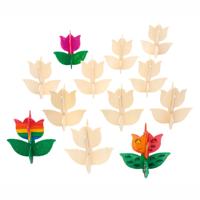Colorations maak en versier je eigen houten tulp, set van 12