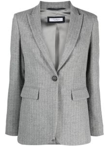 Peserico blazer boutonné à fines rayures - Gris