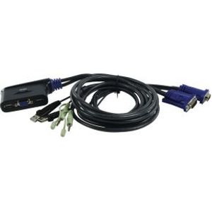 Aten 2-poorts USB VGA-/audiokabel KVM-switch (0,9m)